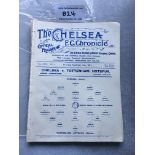 1921/22 Chelsea Home Reserve Football Programmes: 19 excellent condition unwritten single sheets