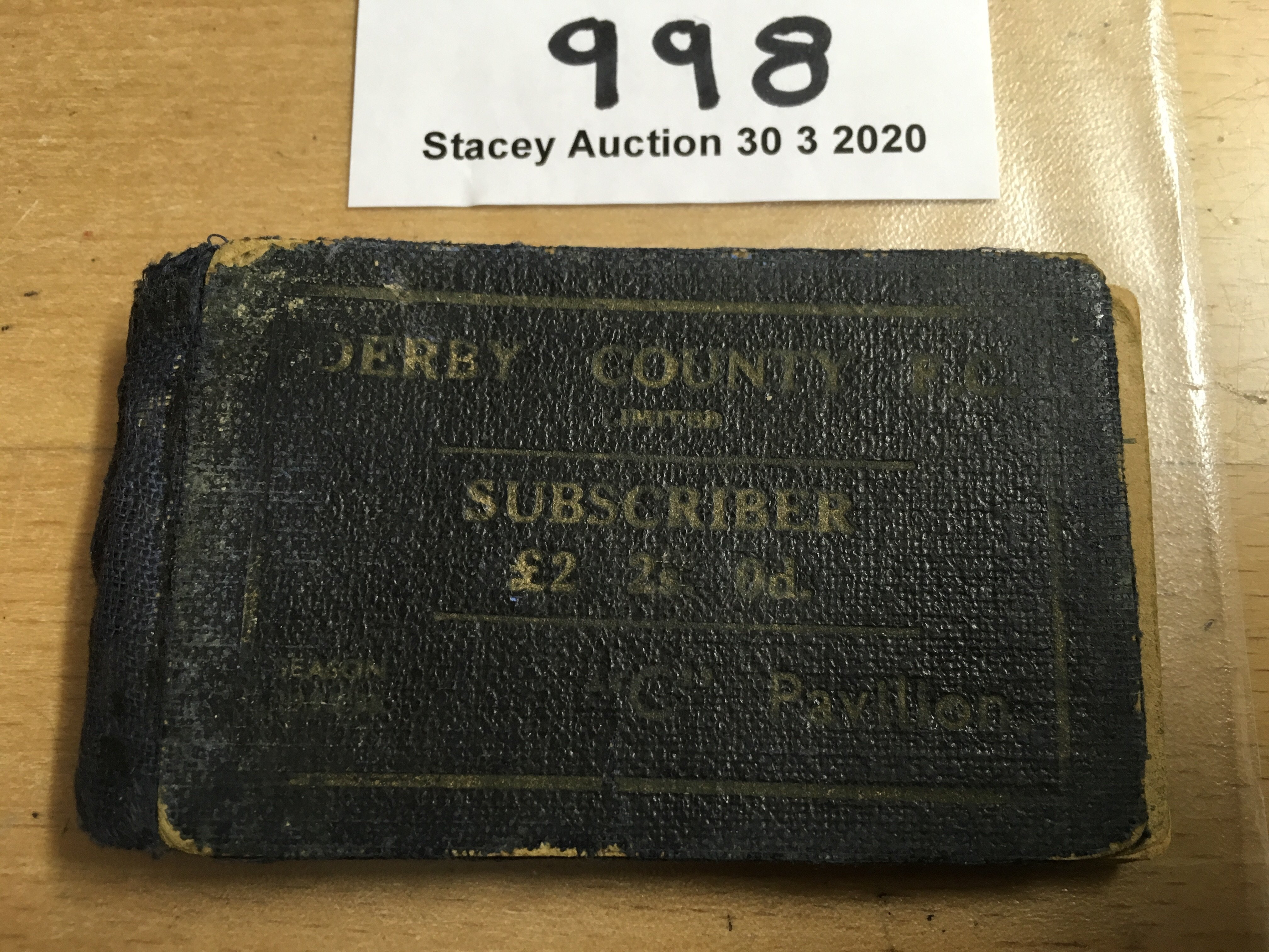 35/36 Derby County Football Season Ticket: With 23 out of the original 64 counterfoils inside