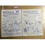 1928/29 Chelsea Home Football Programmes: Good condition with no writing v Oldham League and Everton