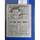 1910/11 Millwall v QPR Football Programme: First team Southern League Division One match dated 21