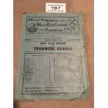 38/39 West Ham v Tranmere Rovers Football Programme: League match in fair condition dated 24 9