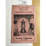 37/38 York City v Huddersfield Town FA Cup Football Programme: Good condition with light fold. No