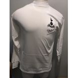 Dave Mackay Signed 1967 Tottenham FA Cup Final Shirt: White long sleeve replica shirt clearly signed