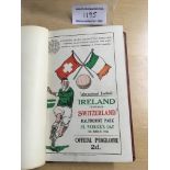 Ireland Pre War Bound Volume Of Football Programmes: 1936 Ireland v Switzerland sof, Ireland v