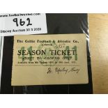 Celtic 24/25 Football Season Ticket Counterfoil: Probably removed from season ticket book from the