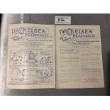 28/29 Chelsea v Swansea Town Football Programmes: Excellent condition ex bound Division Two and