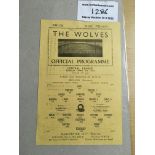 36/37 Wolverhampton Wanderers Reserves v Manchester City Football Programme: Excellent condition