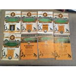 1950s Wolverhampton Wanderers Home Football Programmes: 7 from the 50s with two having number to