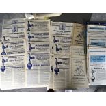 Tottenham Home Football Programmes: 15 sheets from the late 50s in good condition and a few more