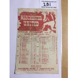 45/46 Manchester United v Bradford Park Avenue Football Programme: Fair/good condition League