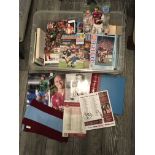 West Ham Football Memorabilia Box: Includes original programme binder, signed programmes, handbooks,