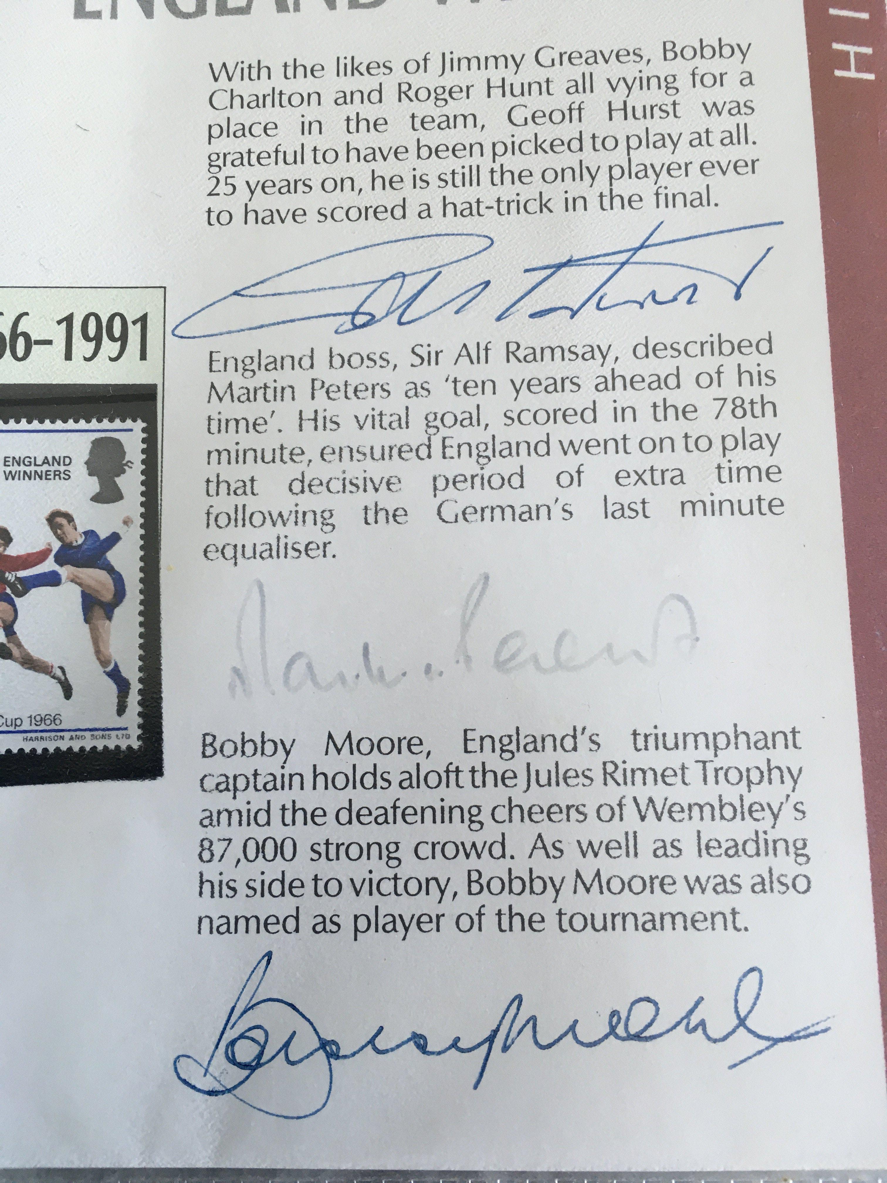 1966 England World Cup Bobby Moore Signed Display: An A4 page from the World Cup collection - Image 2 of 2