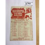 45/46 Manchester United v Man City Football Programme: Excellent condition Lancs Cup Semi Final with