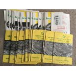Norwich City Home Football Programmes: 18 from 59/60 to 63/64 then 25 from 67/68 to 70/71. Good. (