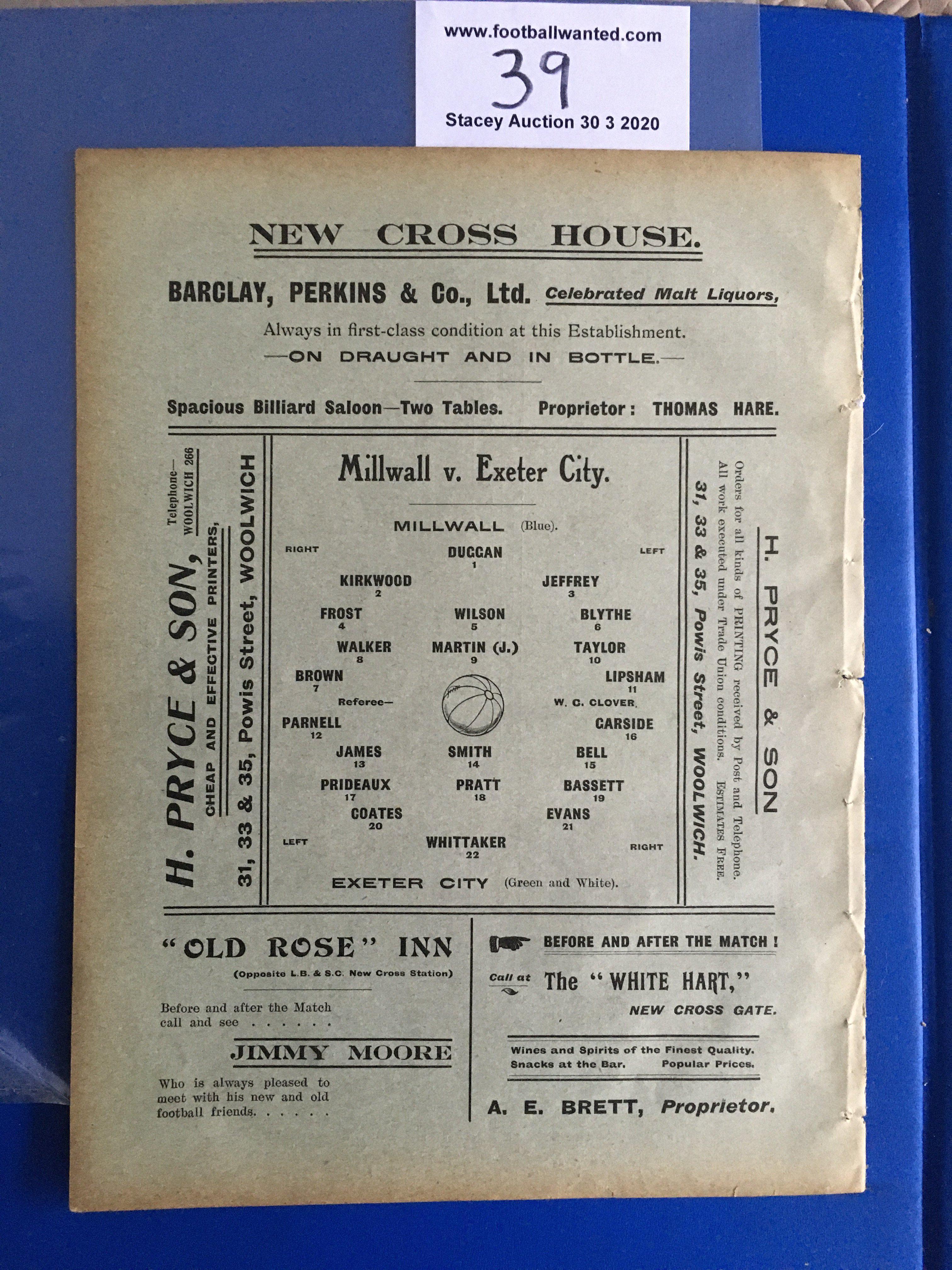 1910/11 Millwall v QPR Football Programme: First team Southern League Division One match dated 4 3 - Image 2 of 2