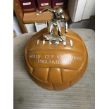 1966 Football World Cup Ice Bucket: In the style of a size 4 lace up football with player attached