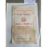 1941 Cup Final Replay Football Programme: Arsenal v Preston played at Blackburn. 4 pager has tiny