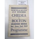 1945 Cup Final Pirate Football Programme: Chelsea v Bolton Wanderers played at Stamford Bridge.