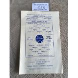 60/61 Blackburn Rovers v Wrexham League Cup Football Programme: Single sheet dated 5 12 1960 from