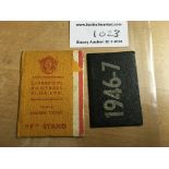 Liverpool 1940s Football Season Tickets: For seasons 46/47 and 48/49. Issued to the Reverend of