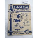 39/40 Chelsea v West Ham War Cup Final Football Programme: Dated 27 4 1940 in the season West Ham