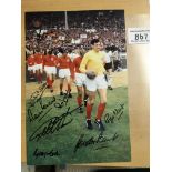 1966 England Signed World Cup Photo: Stunning 12 x 8 inch photo of the teams coming out the tunnel