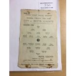 44/45 Leicester City v Notts County Football Programme: Single sheet dated 10 2 1945 has folding and