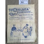 1907/08 Chelsea v Aston Villa Football Programme: 8 page gatefold programme in good condition with