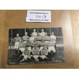 1907/08 Norwich City Football Postcard: Back has printed list of pictured players and acts as a