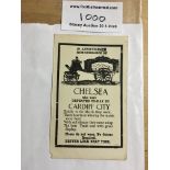 1927 Cardiff City v Chelsea FA Cup Memorandum Card: Cardiff won the final this season and issued