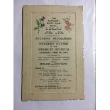 1932 England v Scotland Football Itinerary: Eastleigh Unity Club visit to the match at Wembley.