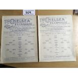 1926/27 Chelsea Home Football Programmes: Excellent condition single sheets with no writing. Ex