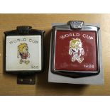 1966 Football World Cup Willie Car Mascots: Red one has been mounted to block for display purposes