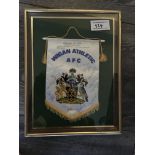 Wigan Athletic 80/81 Signed Framed Pennant: Possibly given to sponsor 40 years ago in their early