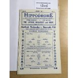 29/30 Sheffield Wednesday v Newcastle United Football Programme: Dated 15 3 1930 in very good