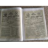 West Ham 56/57 Complete Home Football Programmes: All 21 League matches, FA Cup v Grimsby plus 1