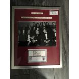 Alf Ramsey England Manager Signed Framed Display: Signed white card underneath a photo of Alf at a