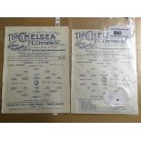 1926/27 Chelsea Reserves Football Programmes: London Combination. Excellent condition single