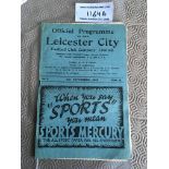 35/36 Leicester City v Nottingham Forest Football Programme: Leicester were 2nd Division Champions