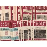 West Ham Home Football Programmes: Around 50 from the 60s up to 68/69 then a possible near