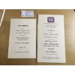 1966 World Cup Final Menu + Table Plan: Luncheon menu for 30th July the day of the final plus a