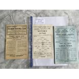 1940s Luton Town Away Football Programmes: League matches v 44/45 Watford, 47/48 Fulham and 49/50