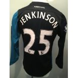 2011/2012 Arsenal Match Worn Football Shirt: Long sleeve turquiose and black Nike shirt with Fly