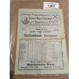 35/36 + 36/37 West Ham v Tottenham Football Programmes: League matches in good condition dated 9