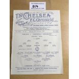 1926/27 Chelsea v Cambridge University Football Programme: Dated 22 11 1926. Single sheet reserve