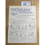 1923/24 Chelsea v Tottenham Hotspur Football Programme: Dated 2 2 1924. Good condition with some