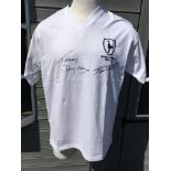 Dyson + Smith Signed Tottenham Double Season Shirt: Adult size white replica shirt. Signed by
