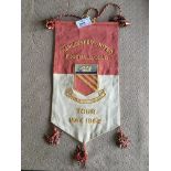 1962 Manchester United Football Tour Pennant: A massive 20 inches long at its peak with Manchester