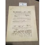 Ben Warren 1900/01 Derby County Football Contract: Superb 4 page document signed by him. 15