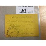 21/22 Aston Villa v Derby County FootbaIl Ticket: Hand written by Secretary and stamped by Aston
